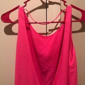 Open back hot pink dress